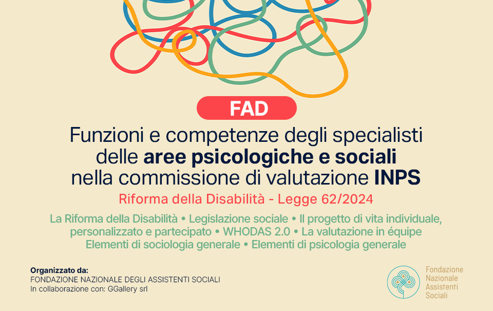 immagine con il titolo e i contenuti del corso, su sfondo ocra e parole di vari colori